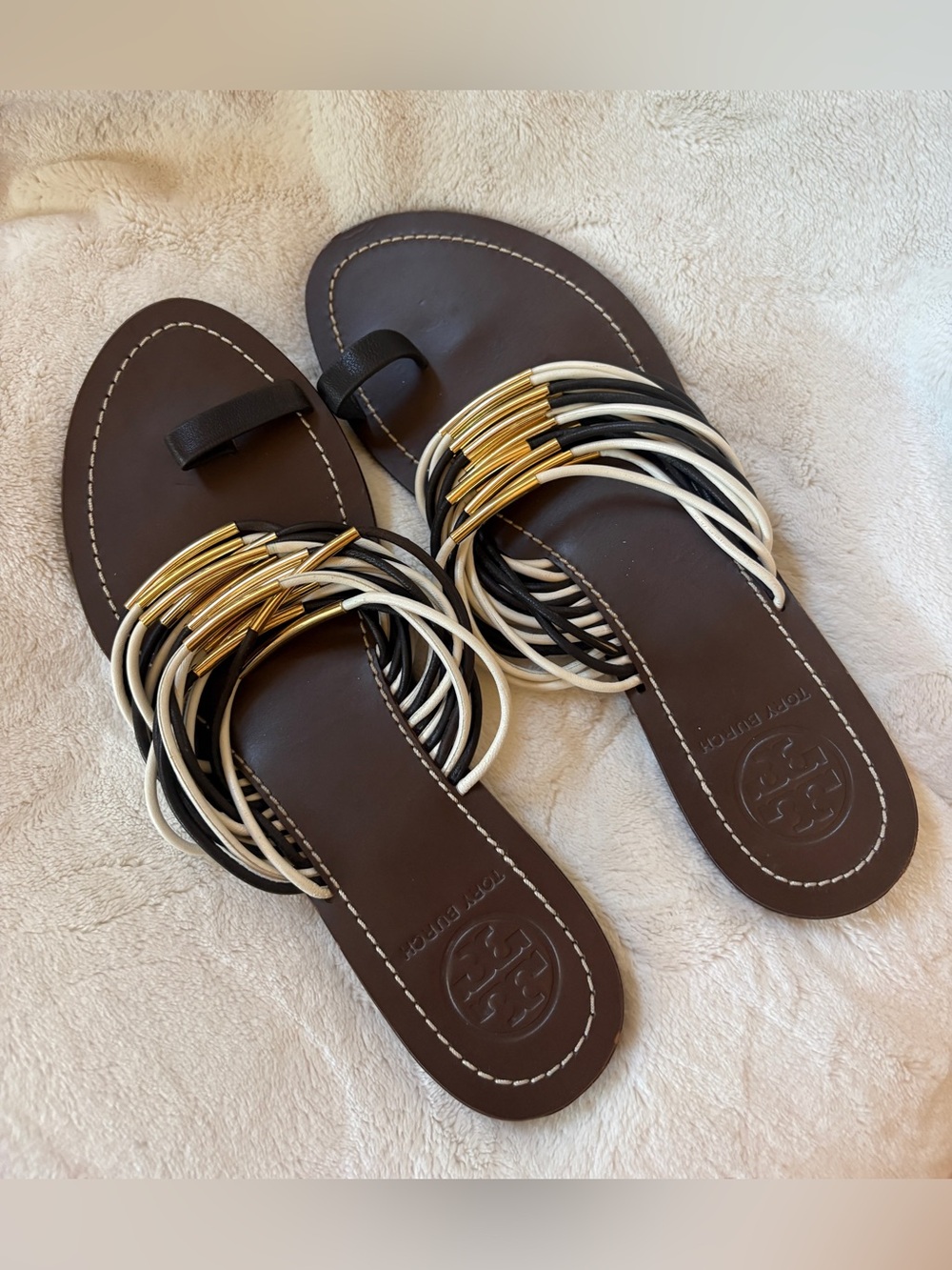 Tory Burch Women’s Minnan Strappy Sandals Flats Size 8 - Picture 6 of 8